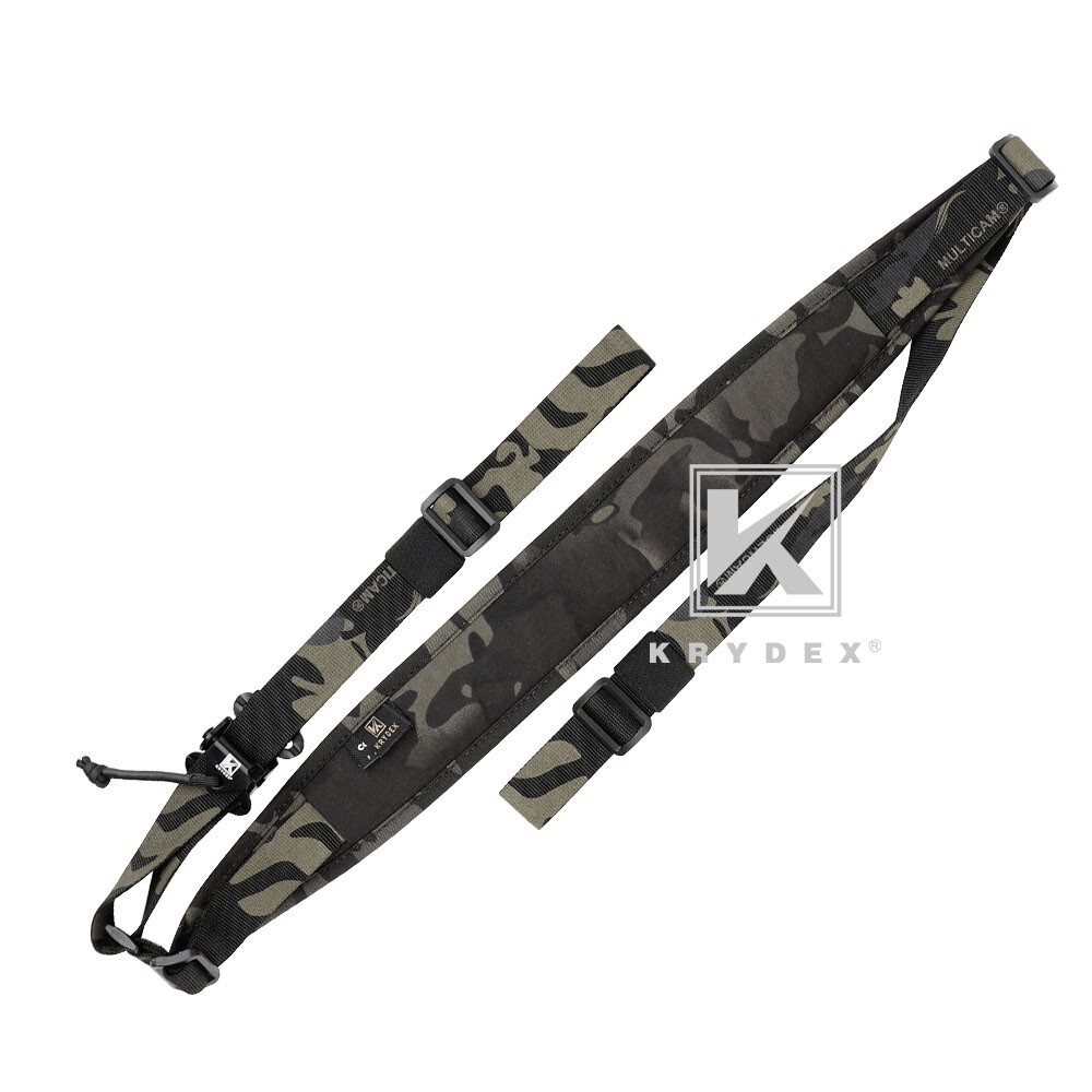 KRYDEX Tactical Sling Strap Modular Slingster Pull Tab 2Point Sling Black Camo