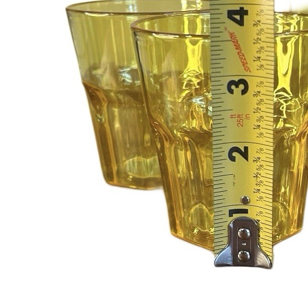 Yellow Transparent Plastic Pitcher Beverage Set with 4 Stackable Tumblers New