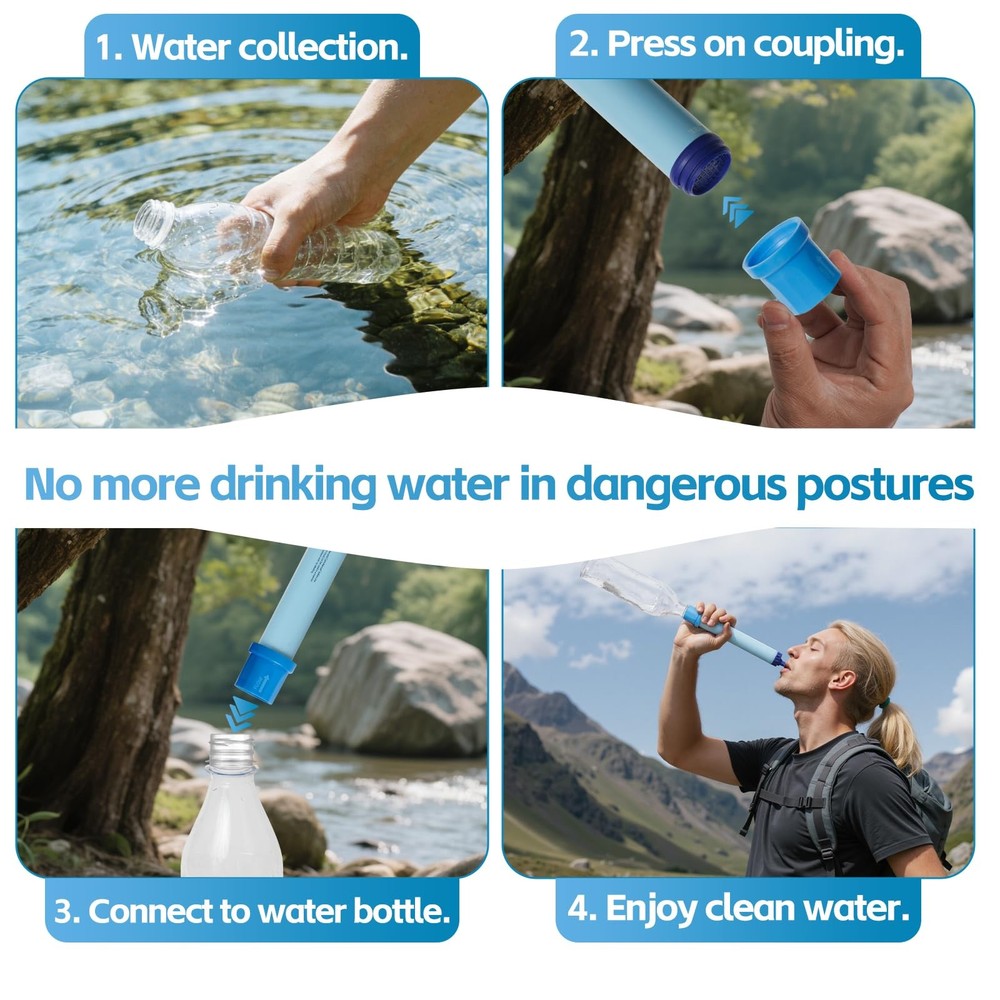 2 Pcs Water Filter Coupling Compatible with LifeStraw, Easy Drinking & Sharin...