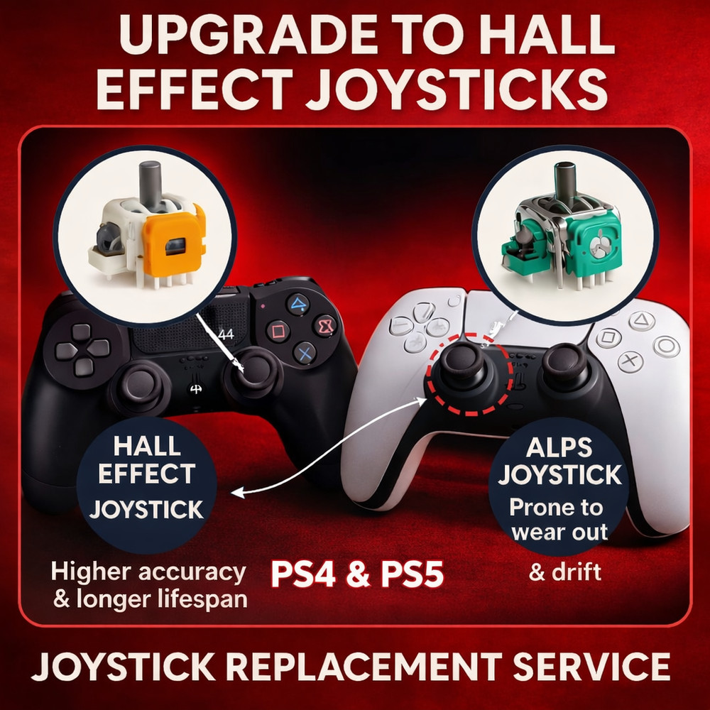 Repair Service  Fix Your Playstation 4 & 5 Controller Stick Drift  Hall Effect