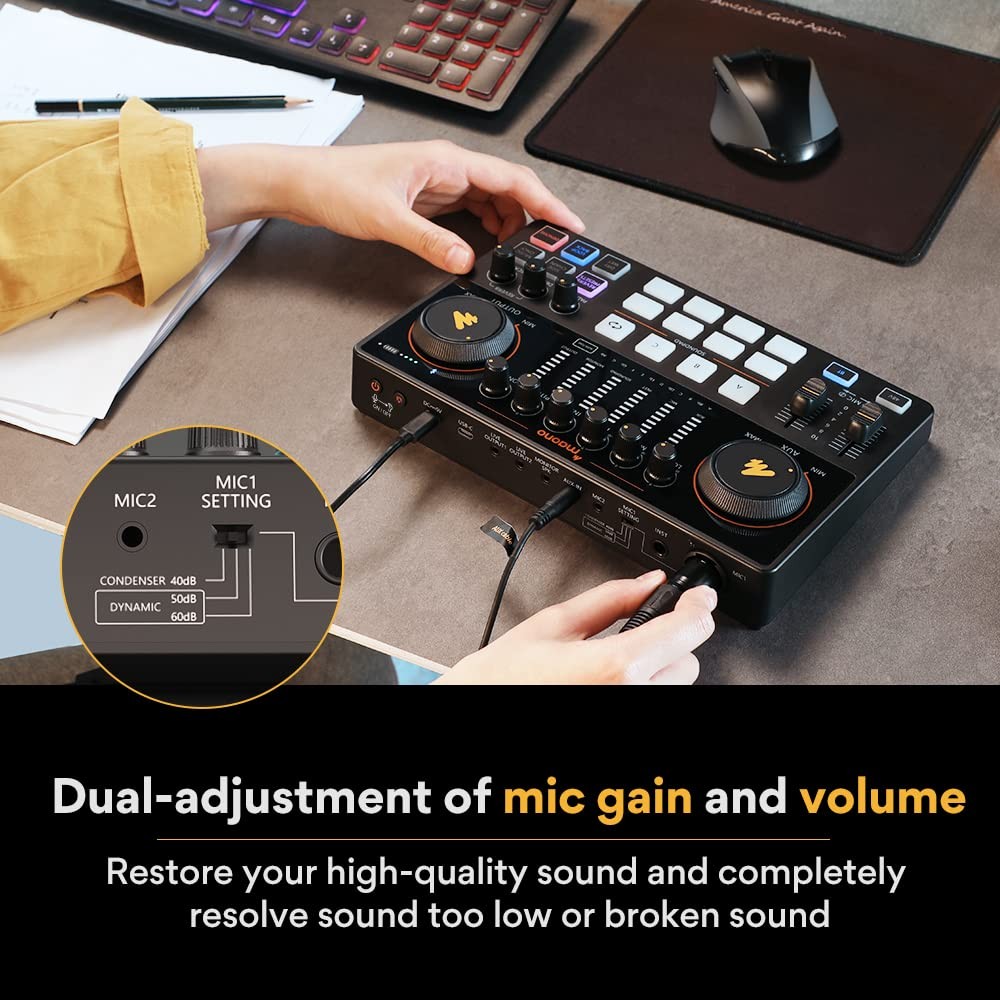 Podcast Equipment Bundle with Audio Interface and XLR Condenser Microphone, M...