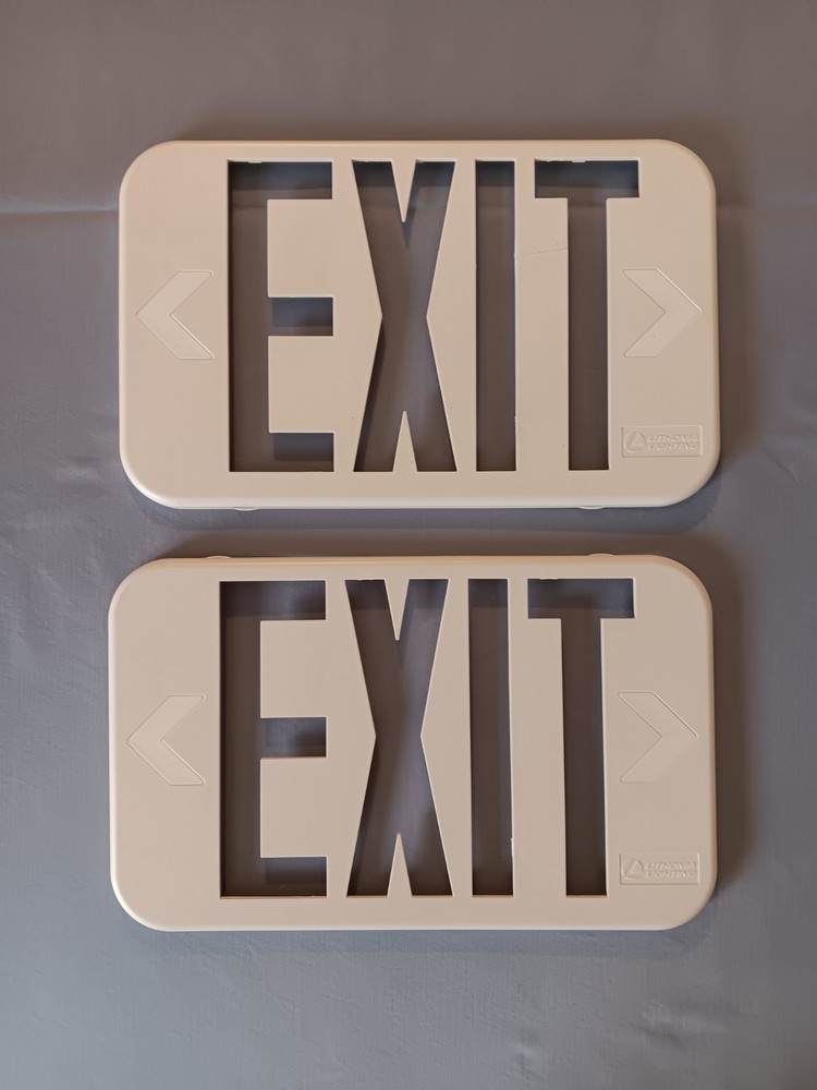 Double Plastic Covers Lithonia Lighting Exit Signs with Color Inserts