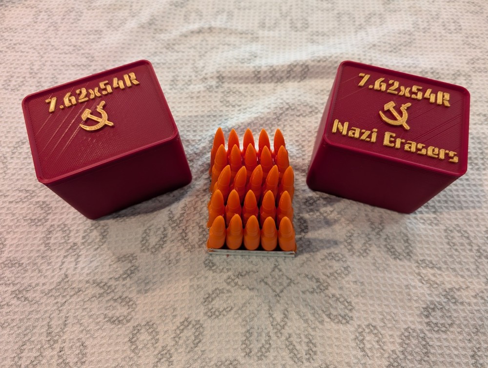 7.62x54R Snap Caps on Stripper Clips and Custom Stripper Clip Soviet Themed Box