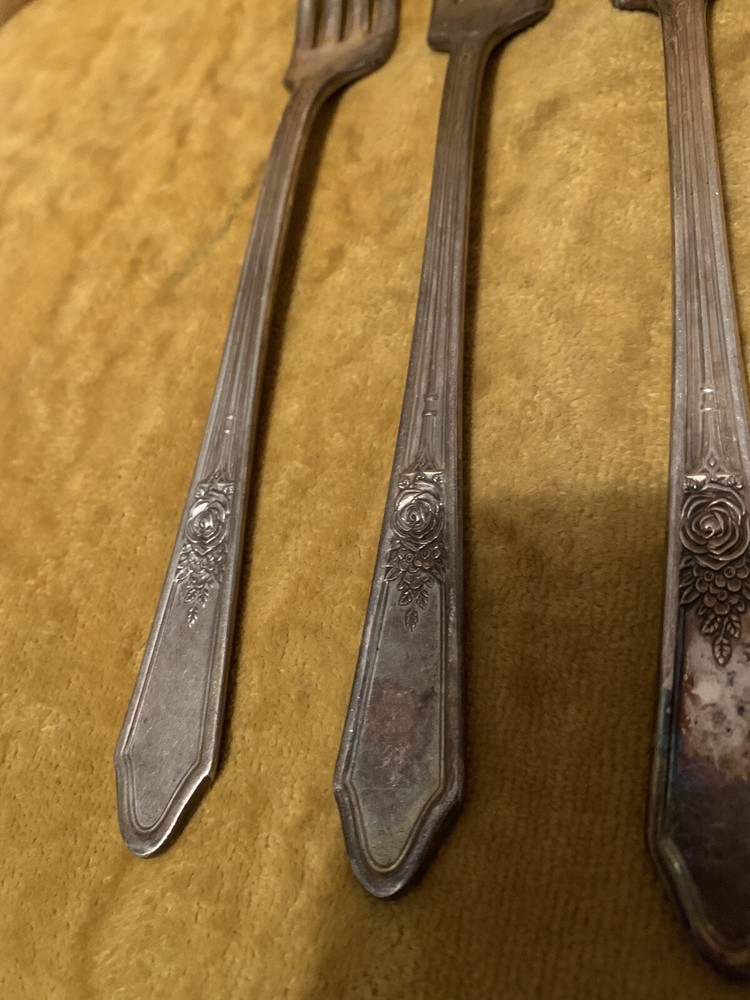 4 Grille Fork Lot ROSEDALE 1933 Manor Plate Silverplate Flatware Kitchen Drawer