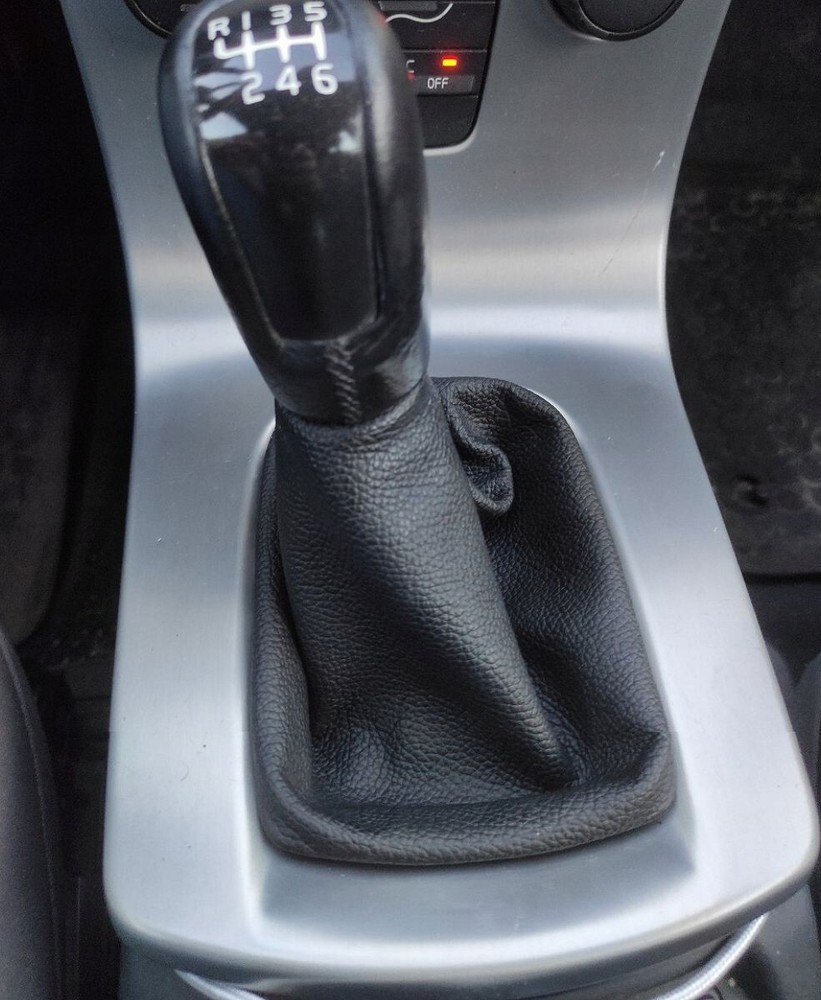VOLVO V50 S40 C30 Gear Shift Boot + Plastic Base Genuine Leather Beige Stitch