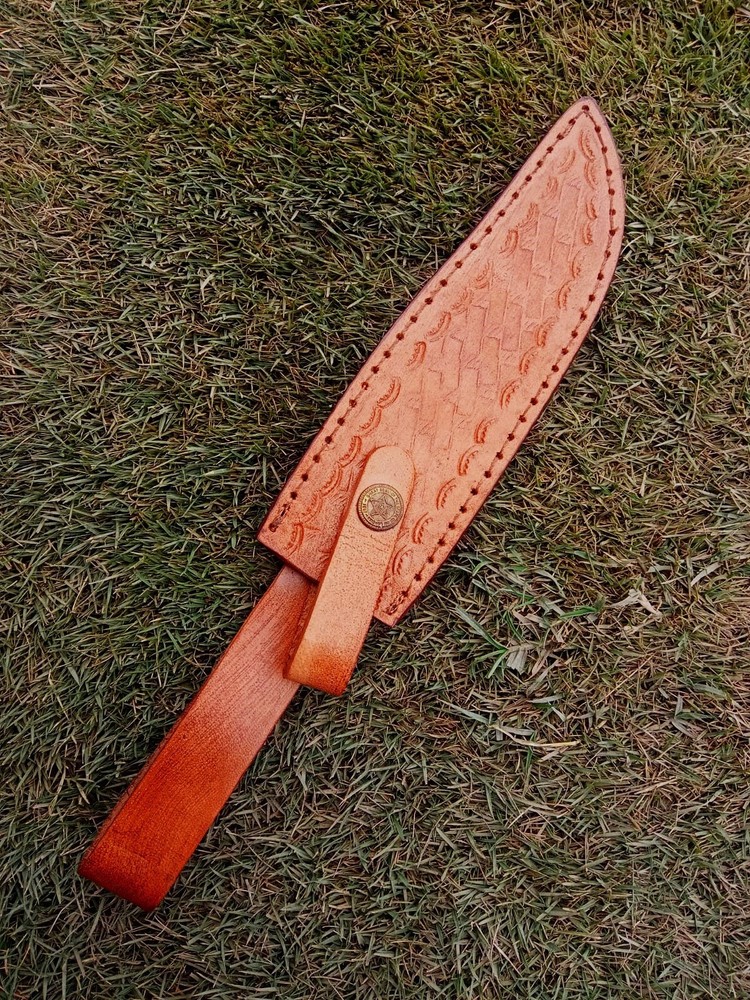Custom Handmade Fixed blade Engraved Leather Sheath / Holster / Bowie Knife