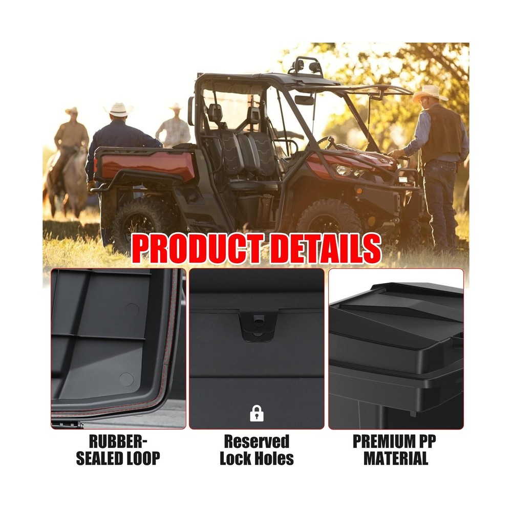 20L UTV Cargo Storage Box for Can-Am Defender/Commander, Waterproof Removable...