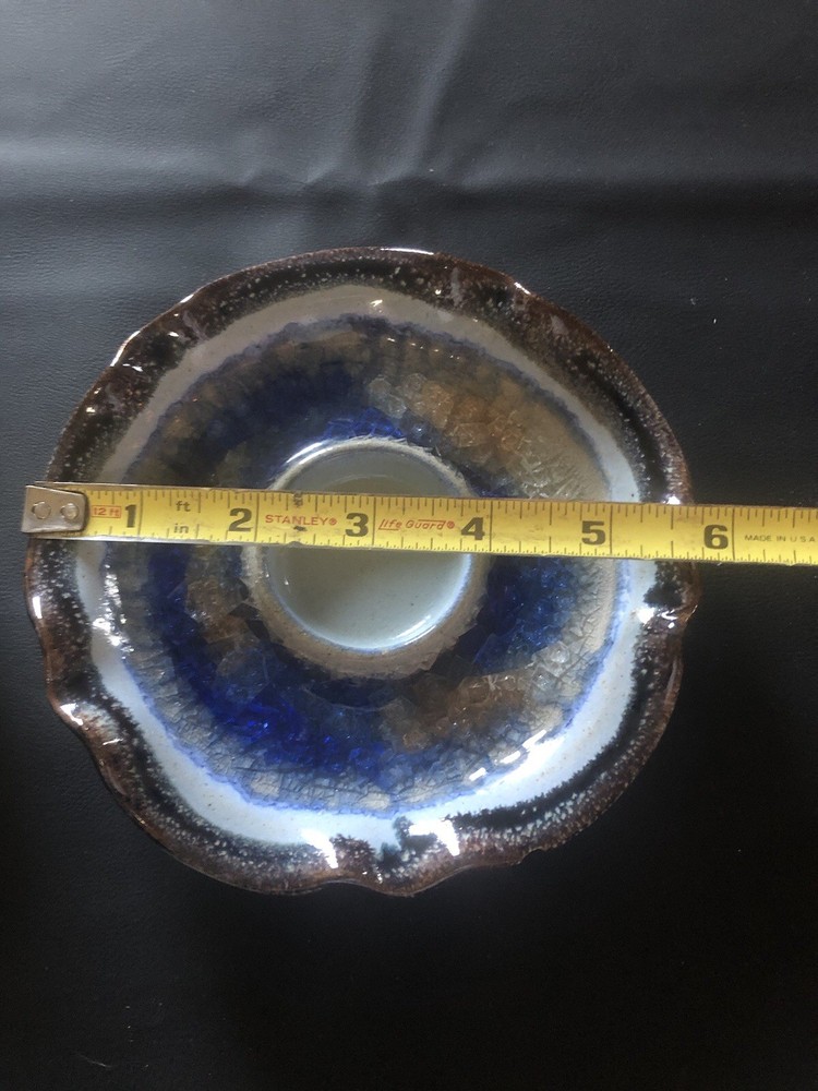 2 Glazed Stoneware Tealight Candle Holders