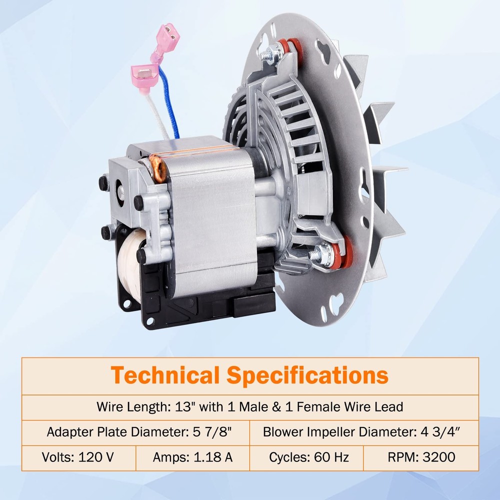 Criditpid Replacement A-E-027 Combustion Blower Motor for No, Silver