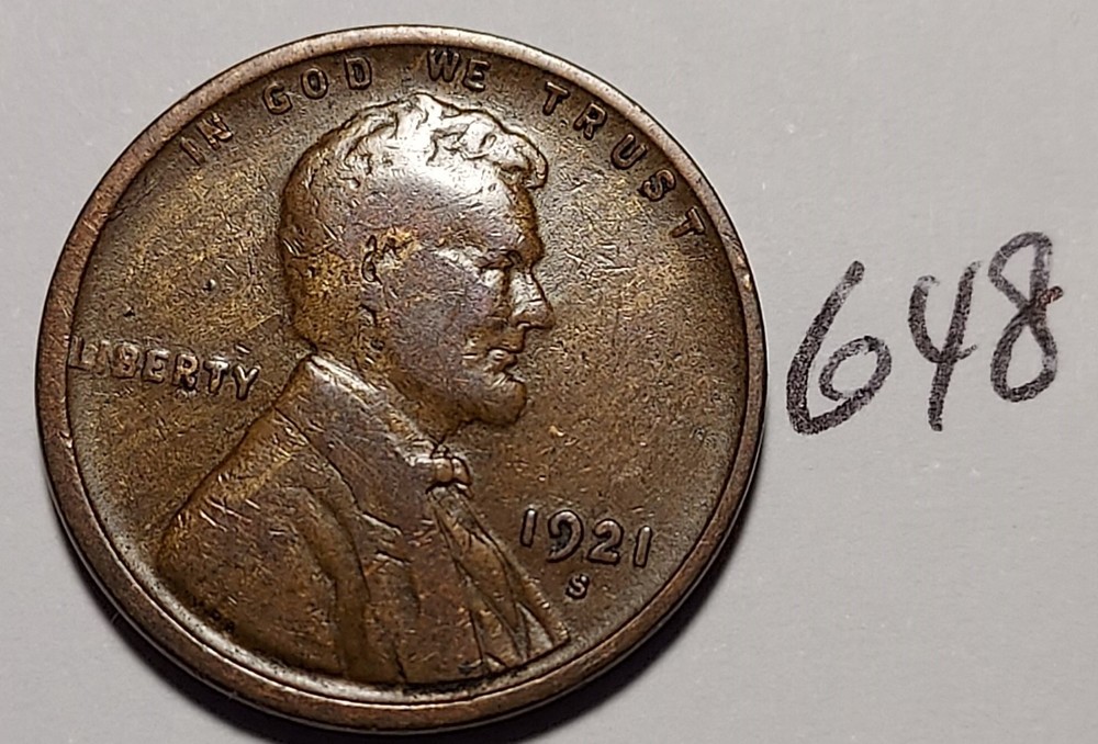 1921-S Lincoln Wheat Cent   #648