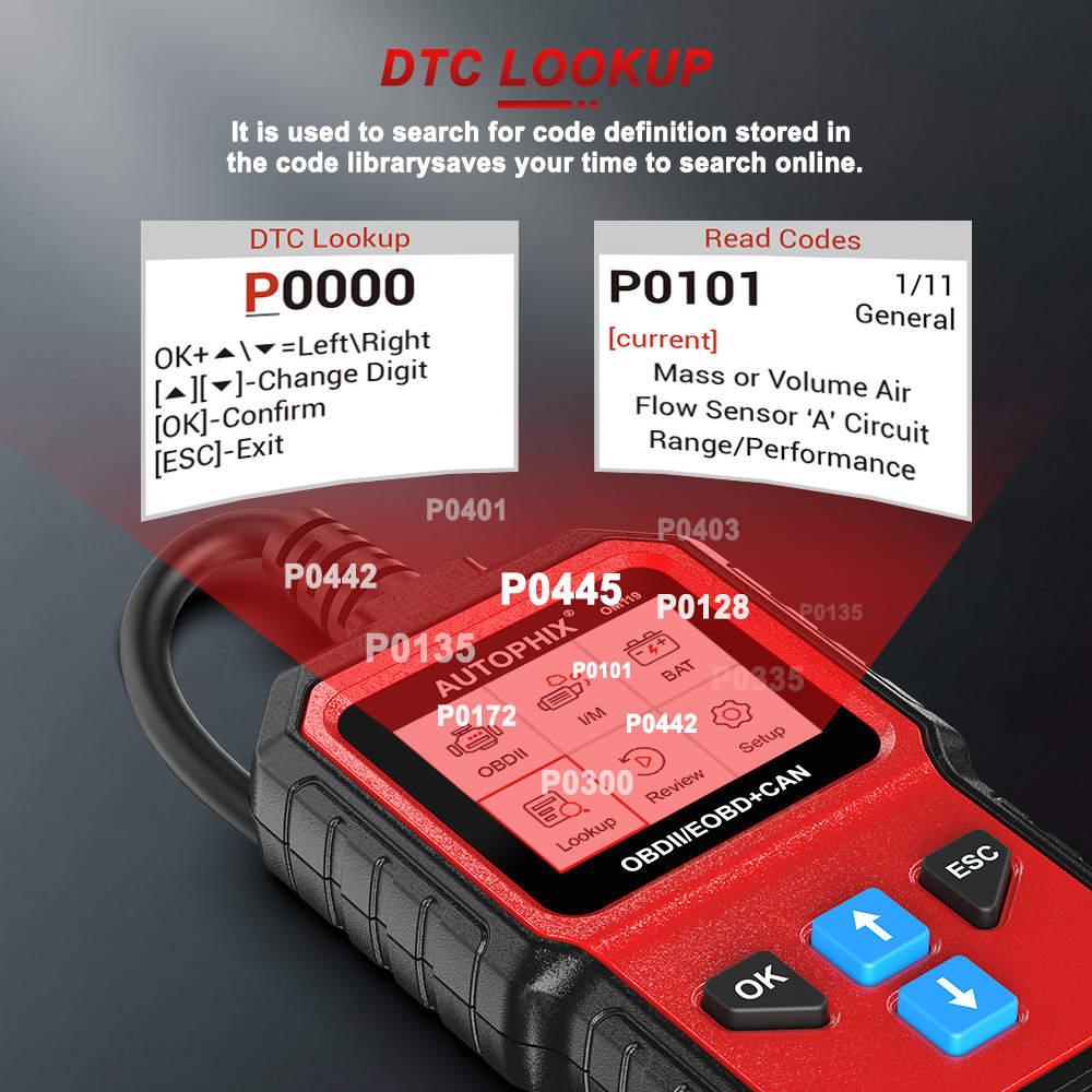 AUTOPHIX OM119 Auto Diagnostic Scanner Check Engine Fault Code Reader OBD2 Tool