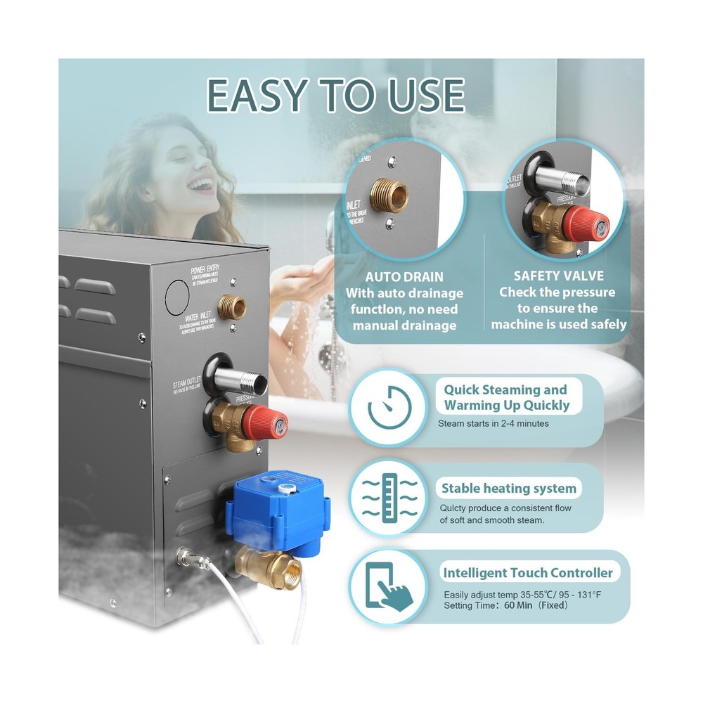 6KW Steam Generator-Quick start continuous steam，with Black digital contr