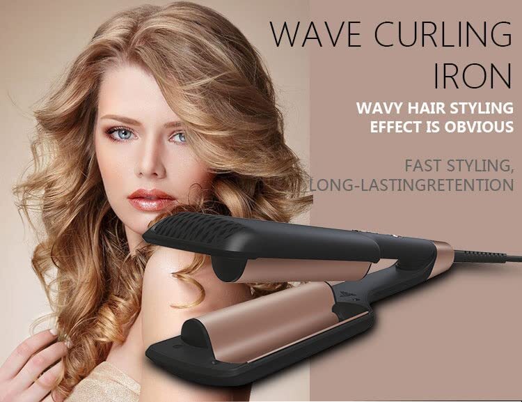 Double Barrel Ceramic Hair Waver, Beach Wave Egg Roll Curling Iron Styling Tool