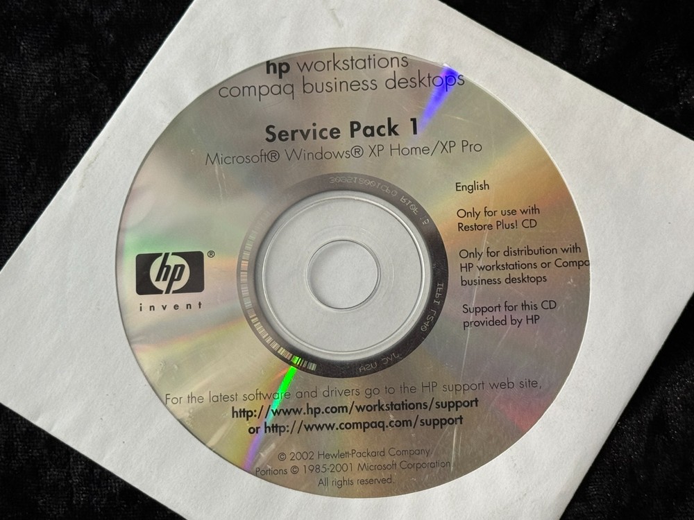 HP Workstation Service Pack 1 Microsoft Windows Home XP Pro