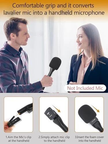 Interview Microphone Handheld Adaptor for Rode Wireless Mic Handle & Mic Cover
