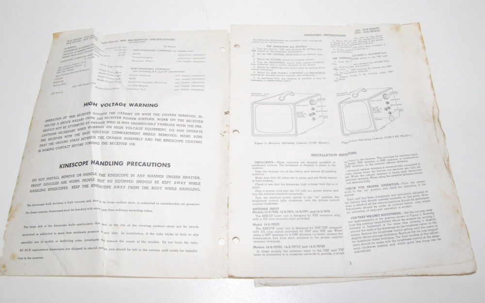 RCA VICTOR TV SERVICE DATA BOOKLET 1956