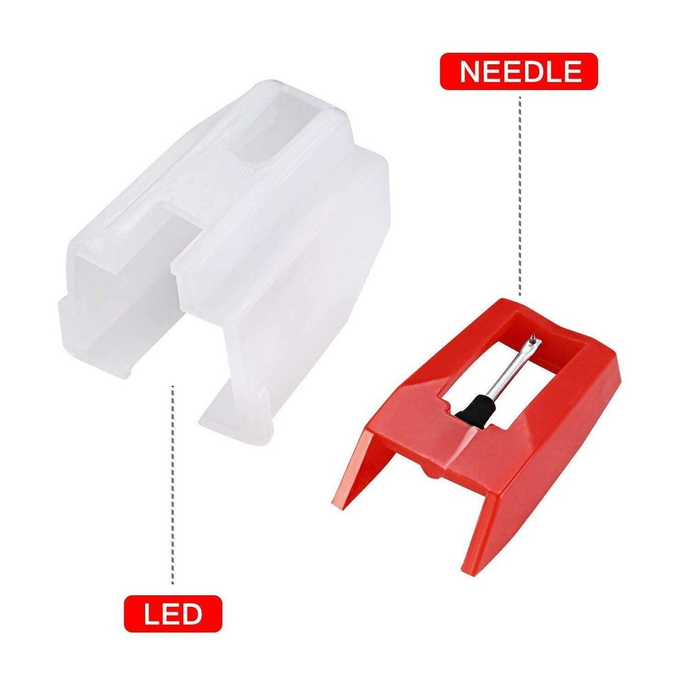 6 Pack Record Player Needle, Diamond Replacement Stylus Needle for 6, Red
