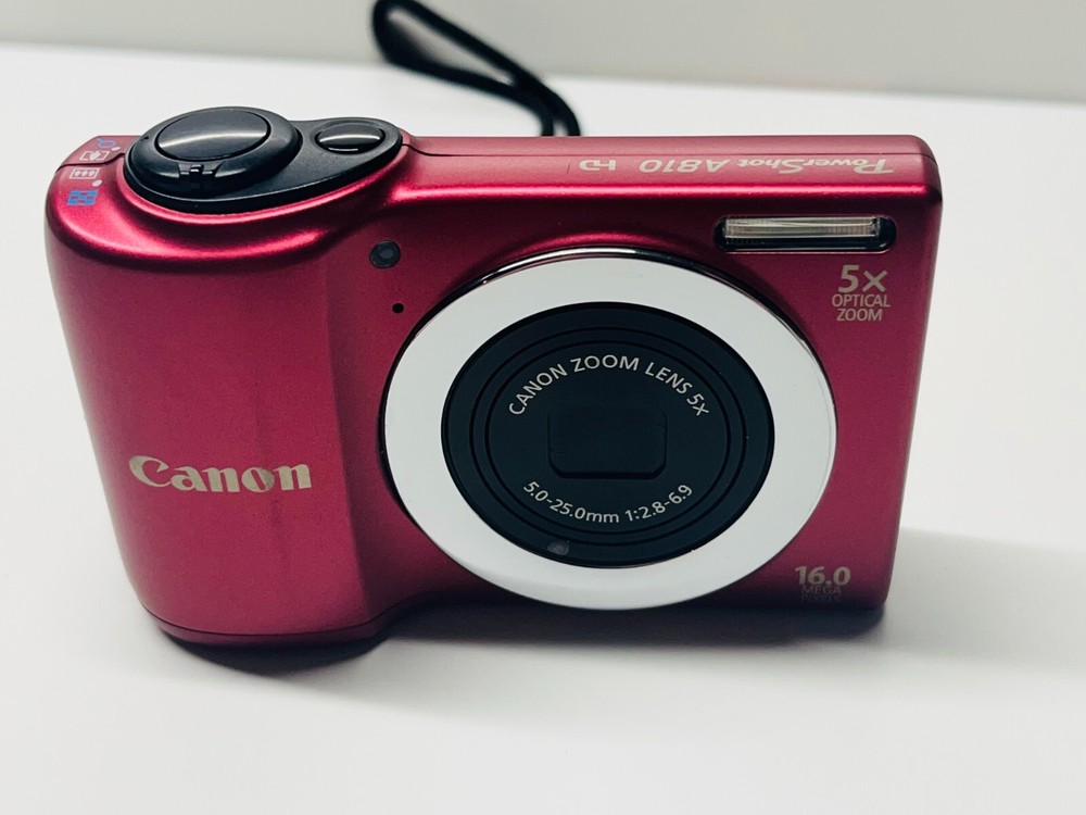Canon PowerShot A810 Digital Camera - Original Box - Red - with additional case