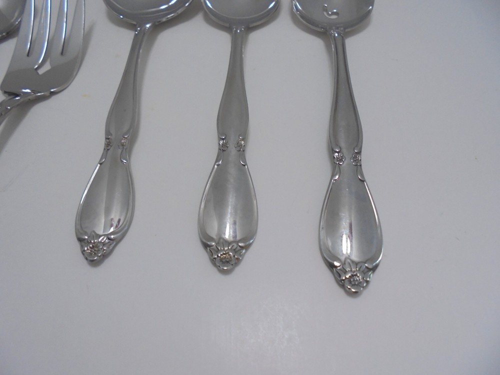 7 Oneida Community Stainless Chatelaine Serving Pieces