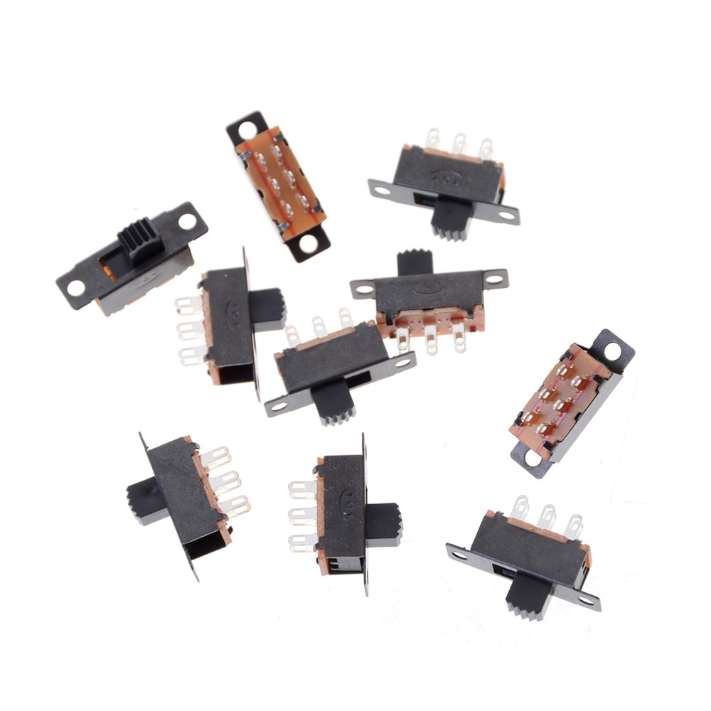 20X 2 Position DPDT 2P2T Panel Mount Vertical Slide Switch 6 Pin 0-ca