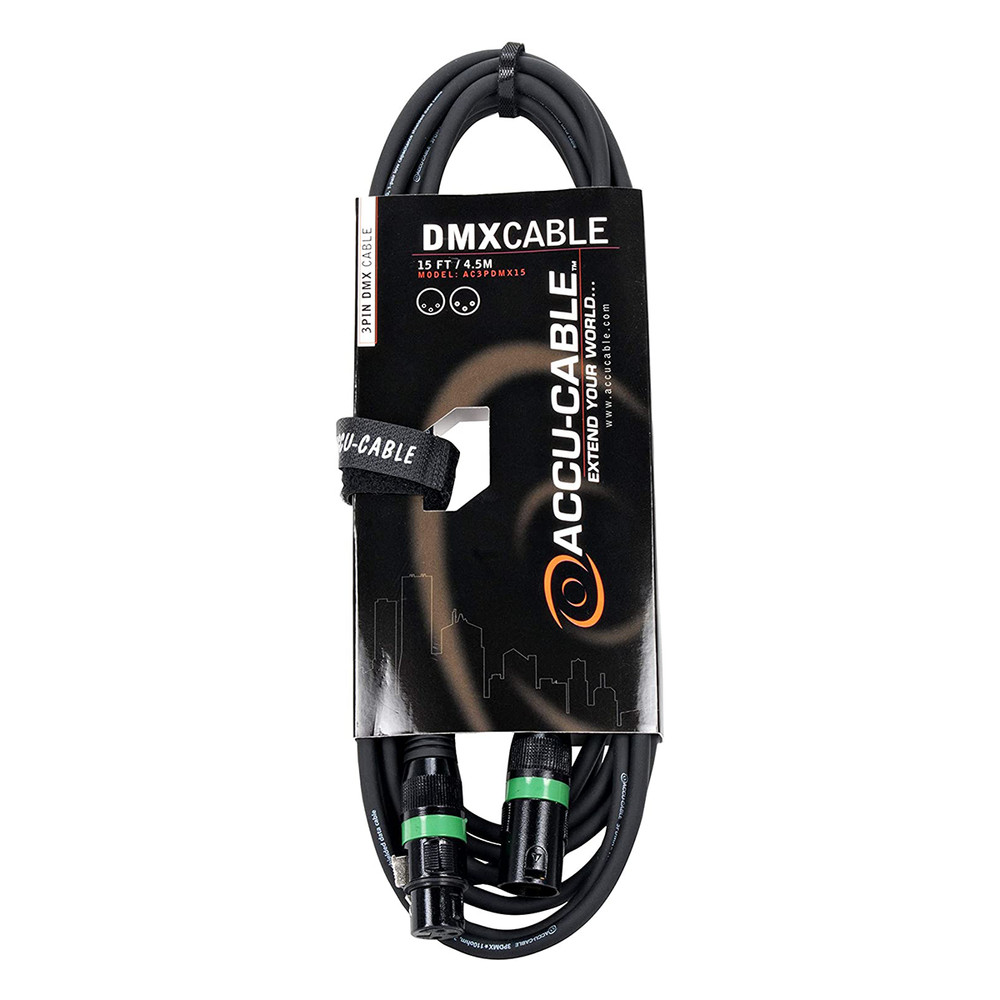 Accu-Cable 3-Pin DMX Cable, 15 ft