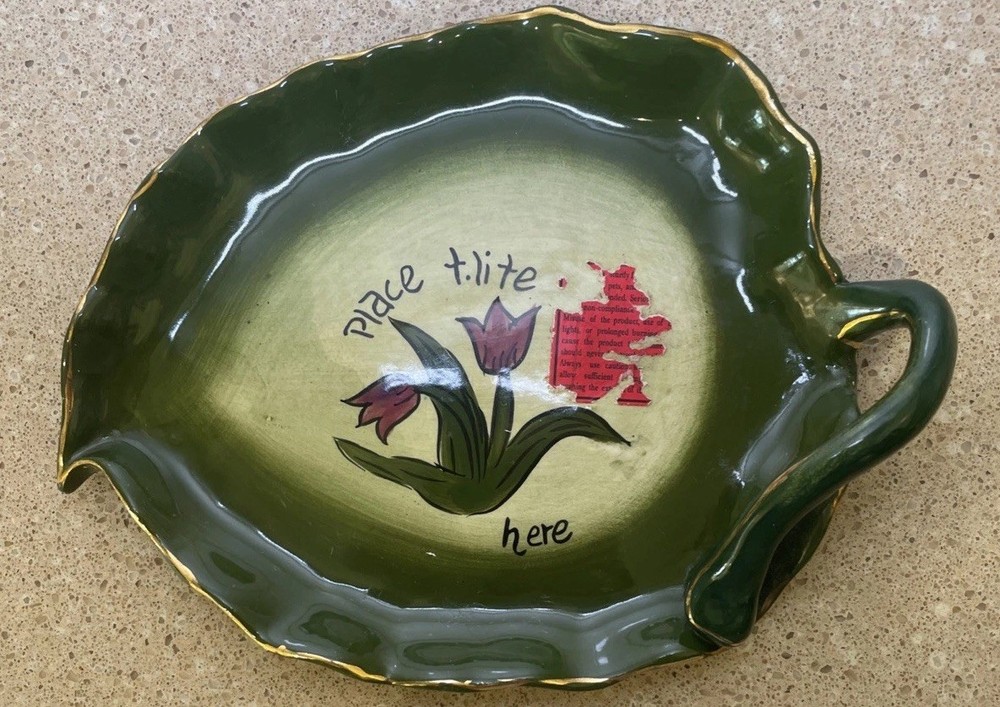 Blue Sky Tea Lite Porcelain Base Leaf