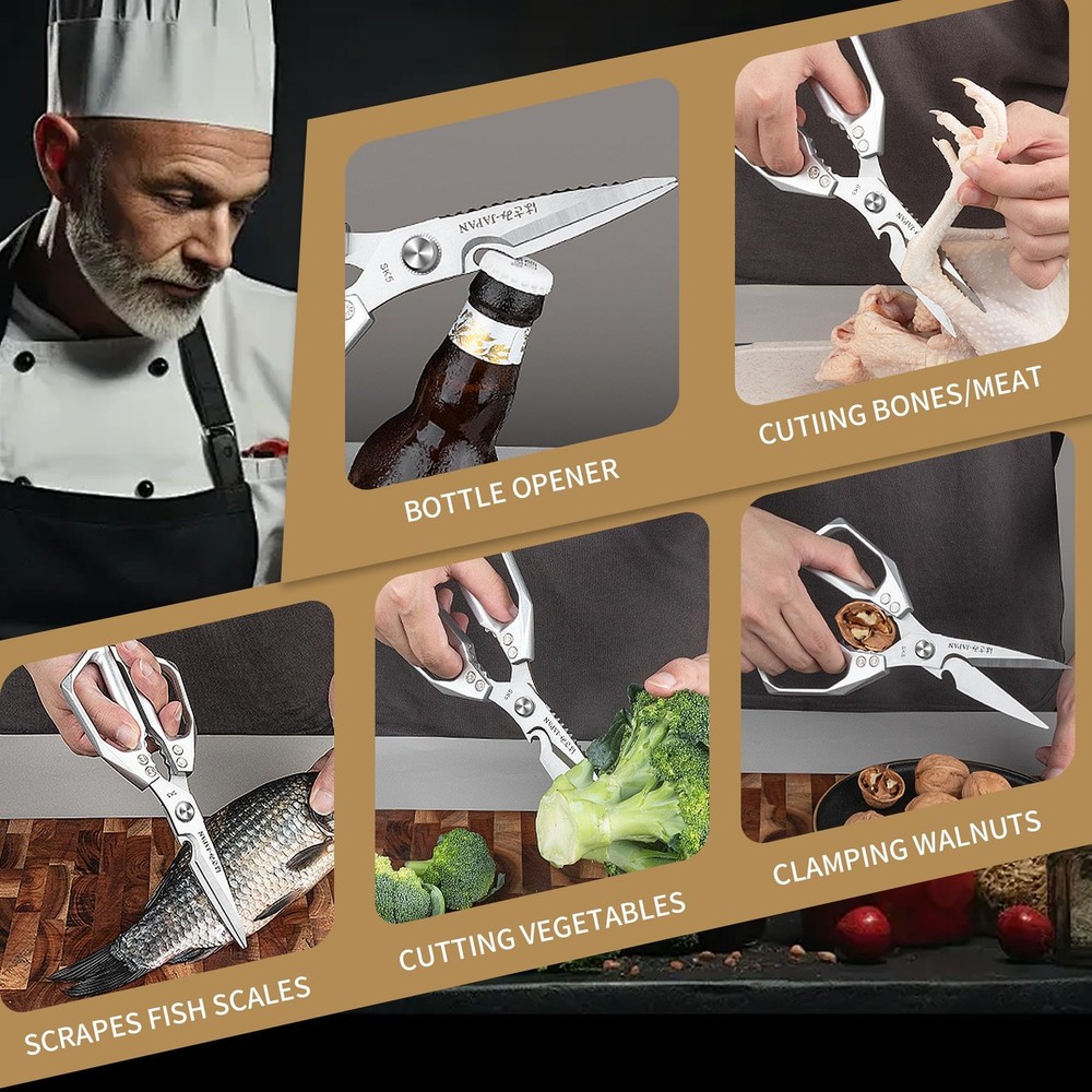 Plys Poultry Shears, Kitchen Scissors for Medium, Silver