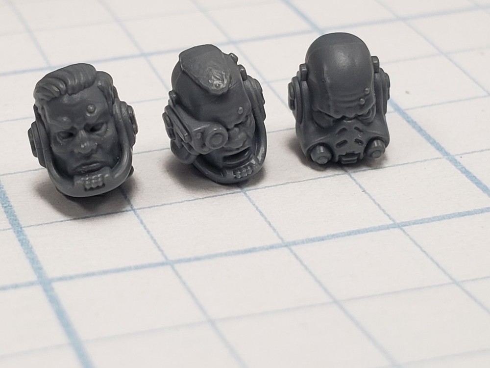Warhammer 40k Space Marines Bits Terminator Ancient Bare & Bionic Heads Set #21