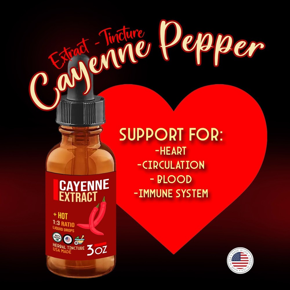 Cayenne Pepper Liquid Drops - Cayenne Extract / Tincture - DLX - USA