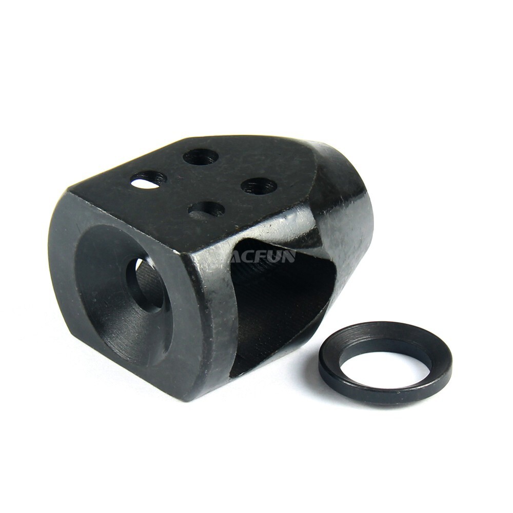 9MM 1/2x36 Pitch Short Compact Mini Tanker Style Muzzle Brake