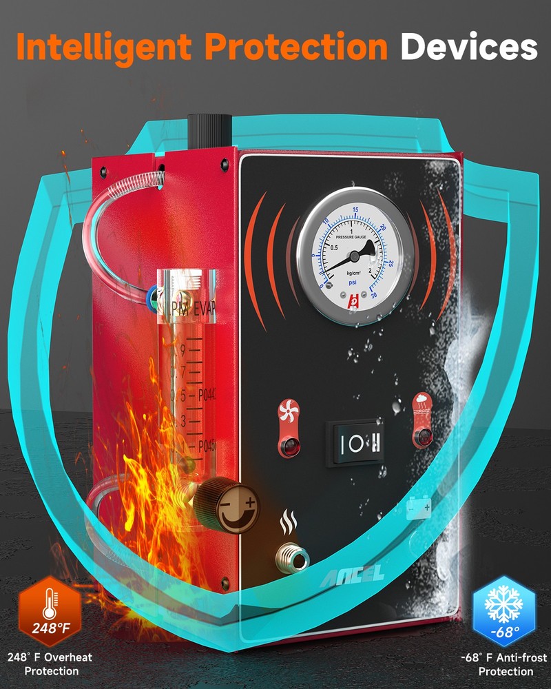 Car EVAP Smoke Machine Fuel Pipe Leak Detector Sealing Test Tool Cooling System