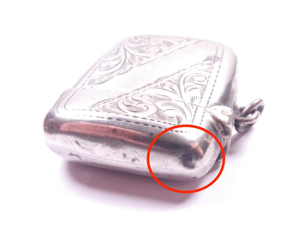 Edwardian Vesta Case 925 Sterling Silver Birmingham 1906