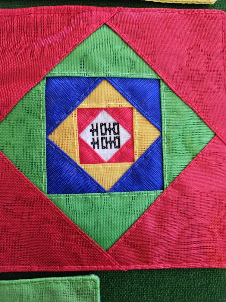 Korea Coaster 5x Colorful Fabric in Original Box Patchwork Pattern