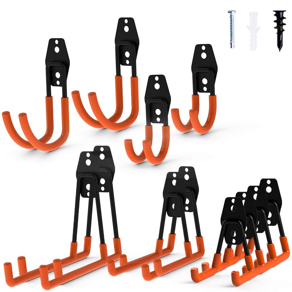 Intpro 12pack Steel Garage Storage Utility Hooks 12pack, Orange