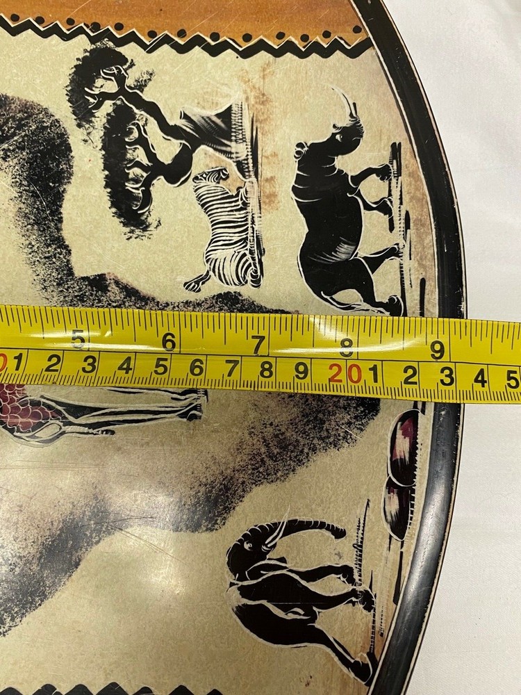 African Etched Stone Oval Platter Home Decor 14"