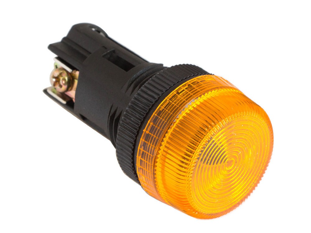 NPL-22 ATI Yellow LED Pilot Indicator Light 22mm 120V AC/DC Replaceable Lamp