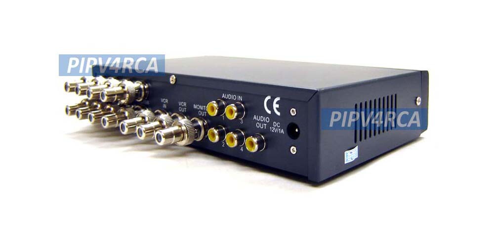 8-Channel Composite BNC RCA Video Split Screen Switcher With Audio Support
