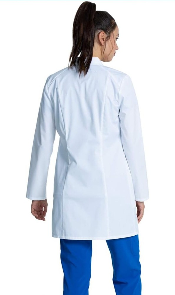 Cherokee White Project Lab Coat Notched Lapels Button Closure 3 Pockets CK452 M