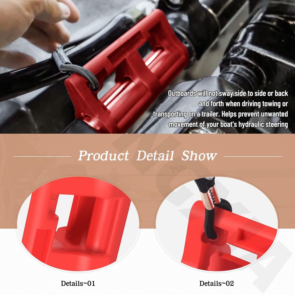 4" Steer Stop Outboard Hydraulic Steering Lock, 4 inches, Red