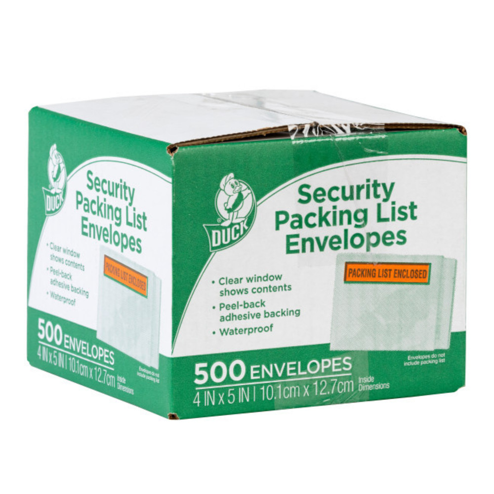 Duck Brand Security Packing List Envelopes: 4 in. width (Clear)