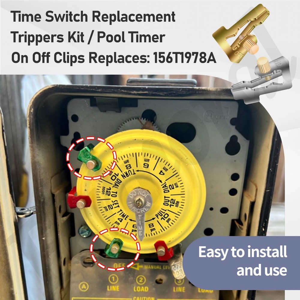 Time Switch Replacement Trippers Kit/Pool Timer On Off Red Green Gold Silver