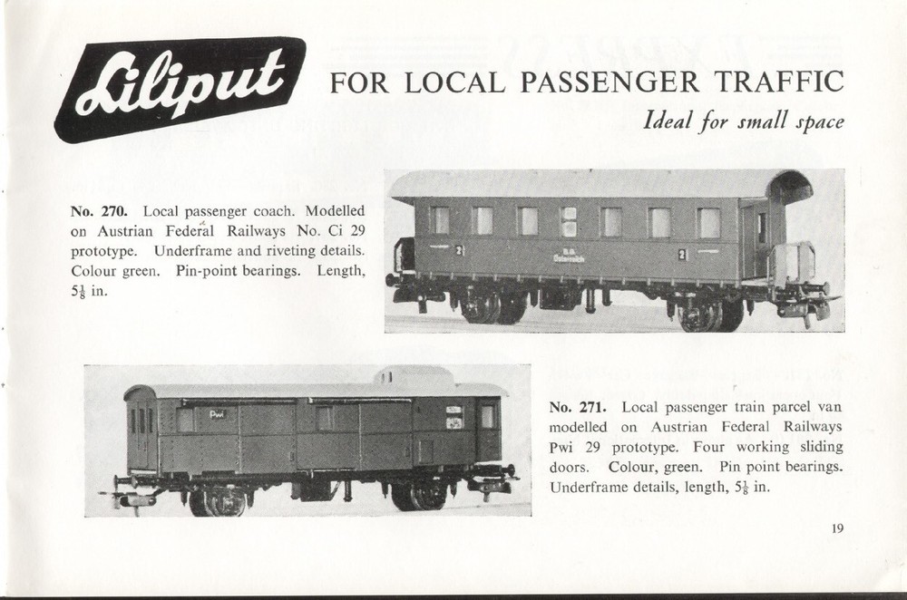 catalog LILIPUT 1959 Scale Model Railways English Edition E aa
