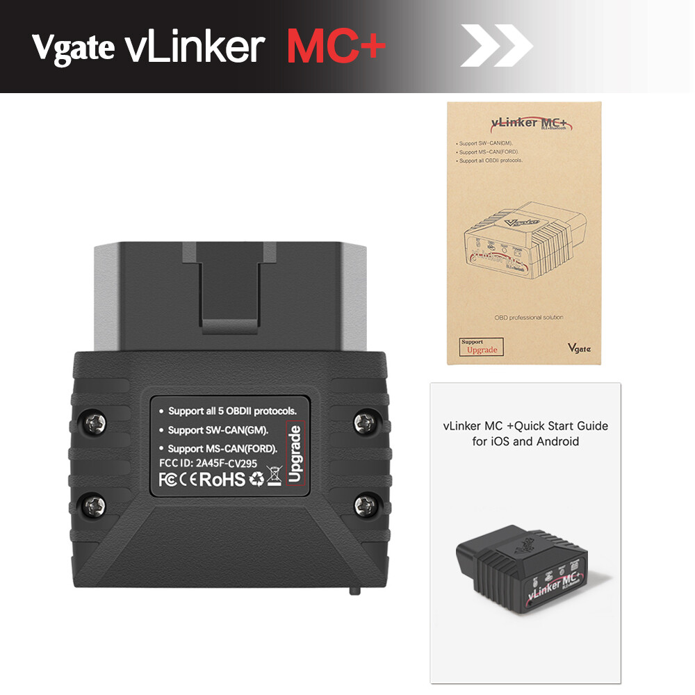 vLinker MC+ BLE V2.2 Bluetooth 4.0 Scanner OBD2 Car Diagnostic Tool iOS &Android