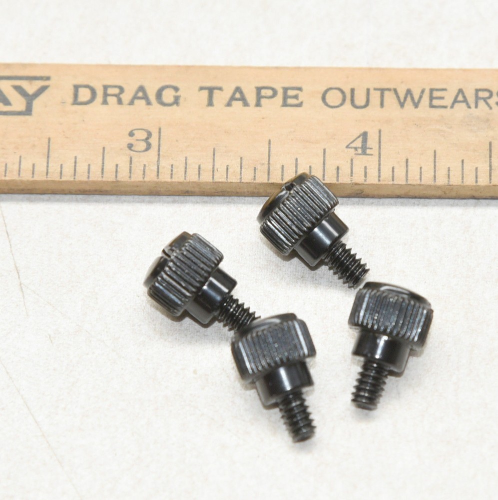 Lot of 4 # 6-32 Desktop Computer PC Case Chassis Black Thumb Screws