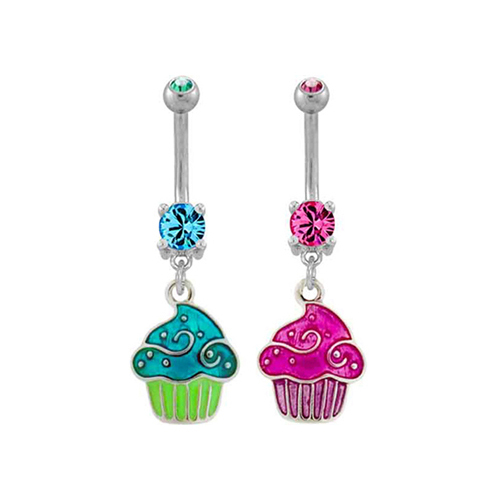Mini Swirl Frosting Cupcake Navel/Belly Ring