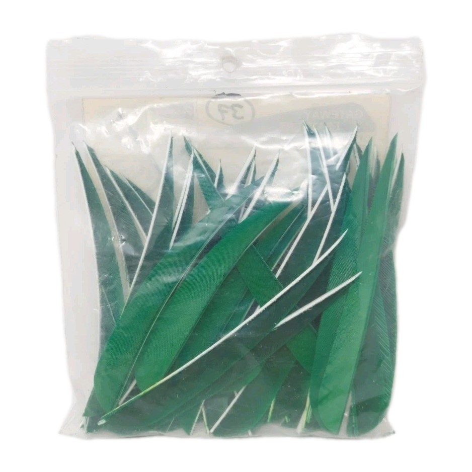 37 Count Gateway Feathers 5" Right Wing: Parabolic Green