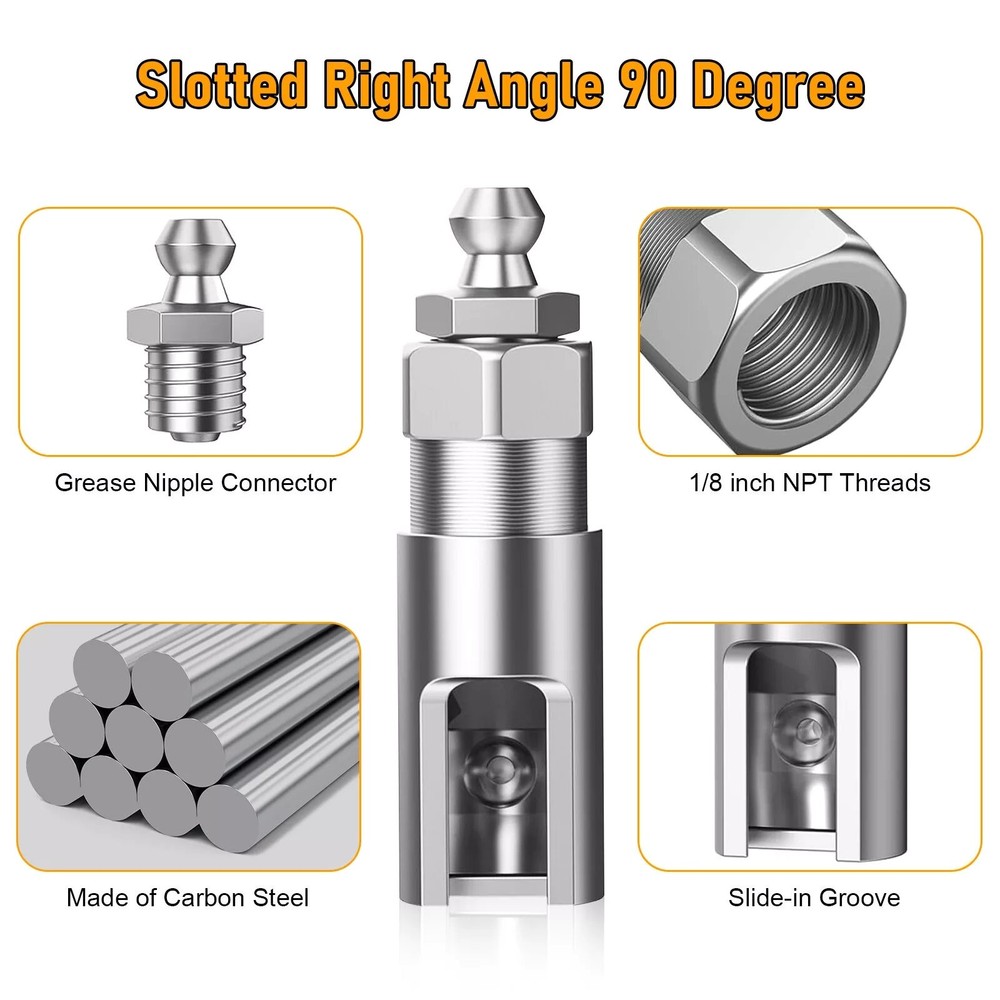 1 Set Grease Nozzle Adapter Grease Gun-Accessory 90 Degree Coupler Adapter Tool