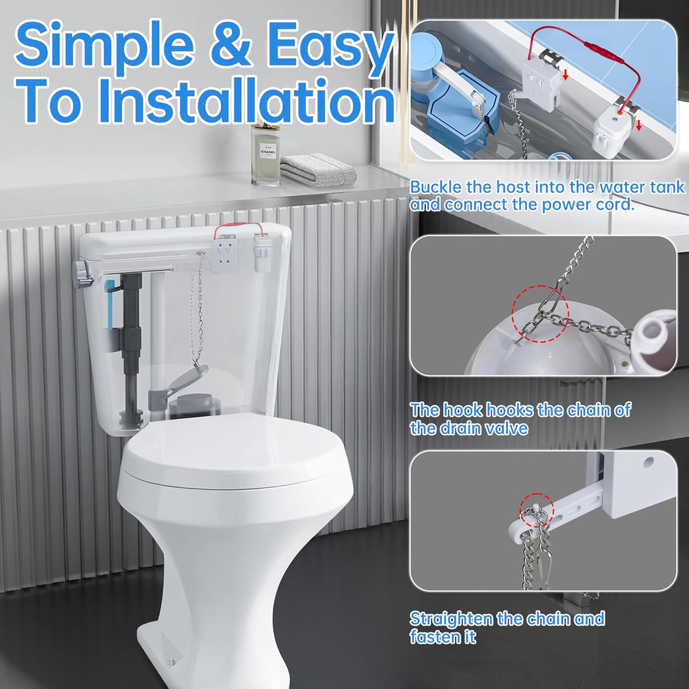 Automatic Toilet Flusher Kit, Touchless Motion Sensor Flush for Toilet, 12” Sens