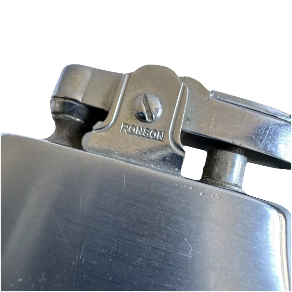 Vintage Ronson Master Case Lighter Cigarette Case Combo Silver-Toned No Mono