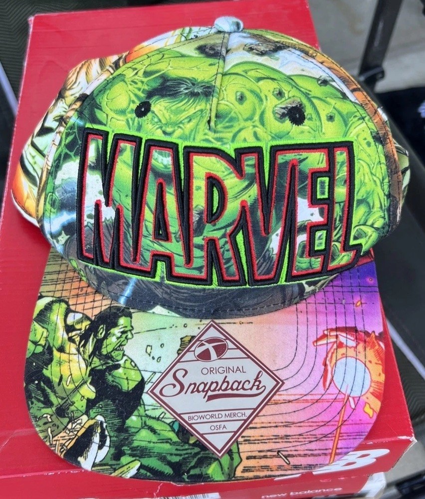 Hulk Ironman Marvel Original SnapBack Baseball Cap Hat One Size Fits most